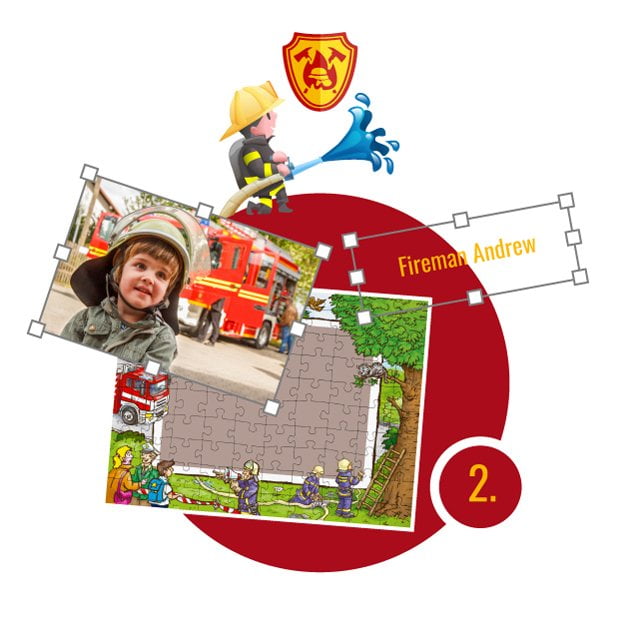 create your fire brigade puzzle - step 2