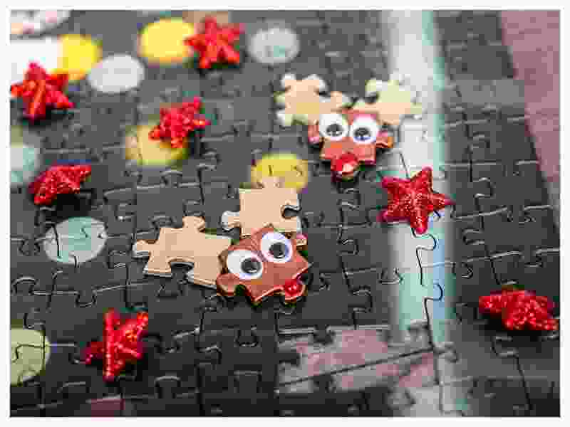 DIY Christmas decoration puzzle reindeer