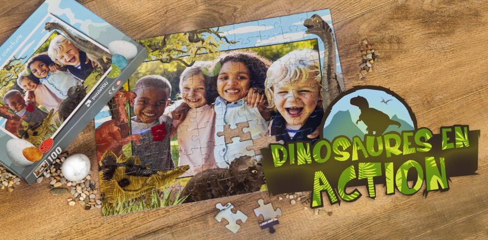 Des dinosaures et TOI sur un puzzle